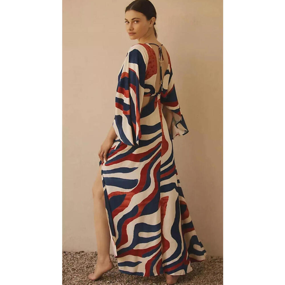 Anthropologie Multicolor Wave Maxi Dress